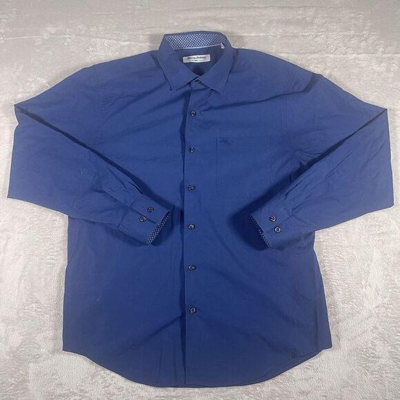 Tommy Bahama Other - Tommy Bahama Island Zone Long Sleeve Button Up Shirt Mens Medium Pima Blend Blue